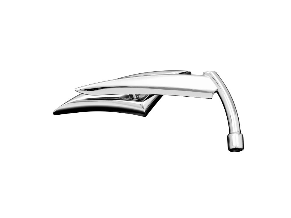 Highway Hawk motorcycle mirror set "Razorblade" for L + R in chrome, M10x1,25 with Yamaha adapter (2 pieces)