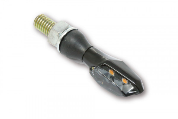 HIGHSIDER "SONIC-X2" clignotants LED, boîtier noir avec verre teinté, homologué E. (1 jeu)