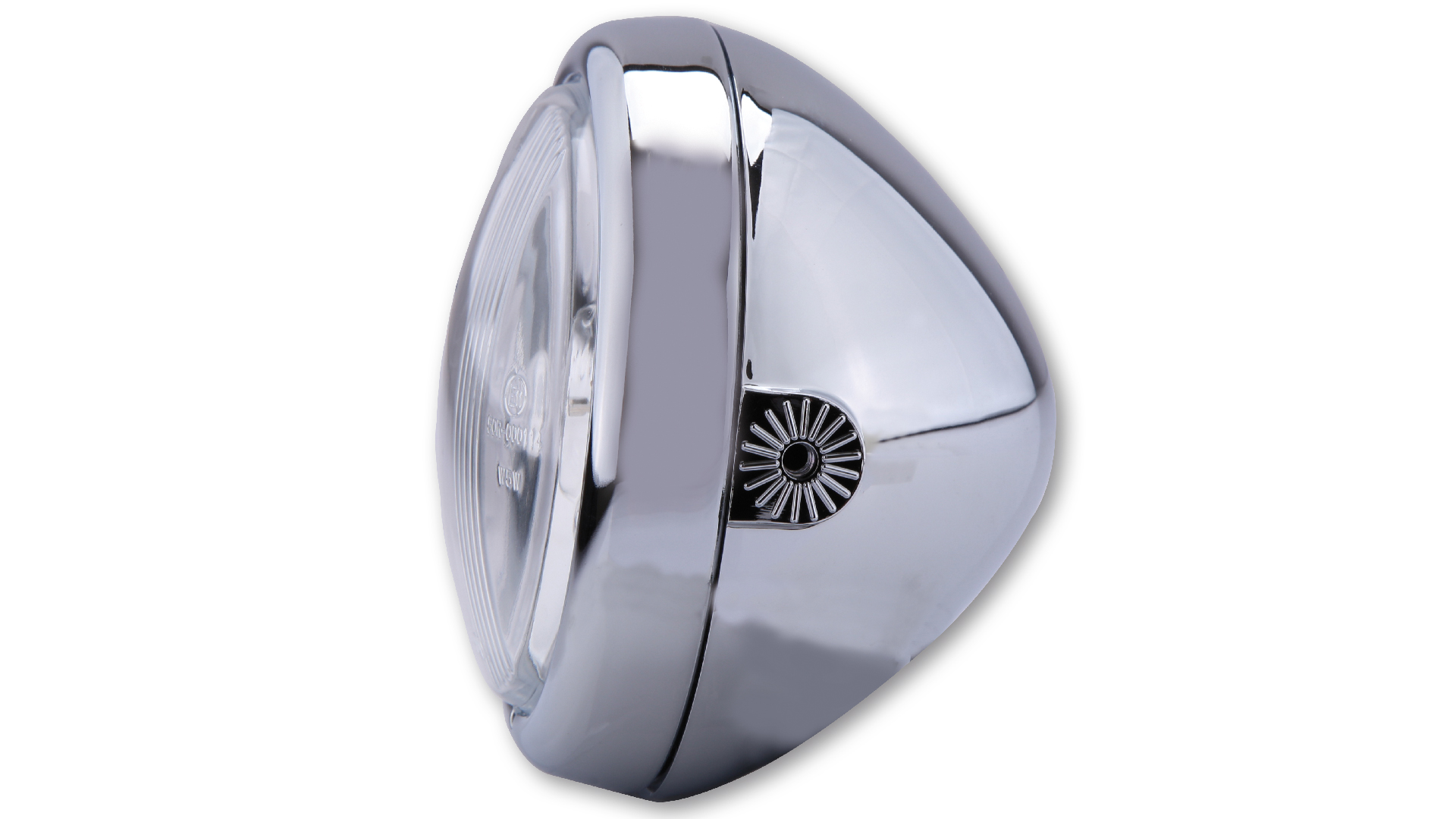 SHIN YO 4 1/2 inch chrome headlight with Bilux bulb 12V 35/35W, E-approved, side mounting (1 pc.)