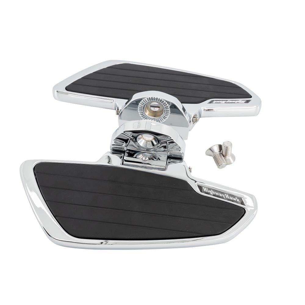 Highway Hawk Floorboards Set (2 pieces) "Smooth" chrome without vehicle specific adapter