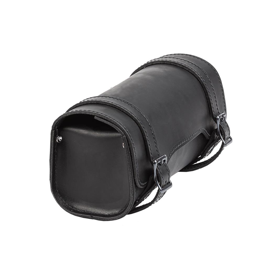 Sacoche à outils de moto Ledrie "Square" en cuir noir avec boucles L = 26cm P = 11cm H = 12cm 3 litres (1 pièce)