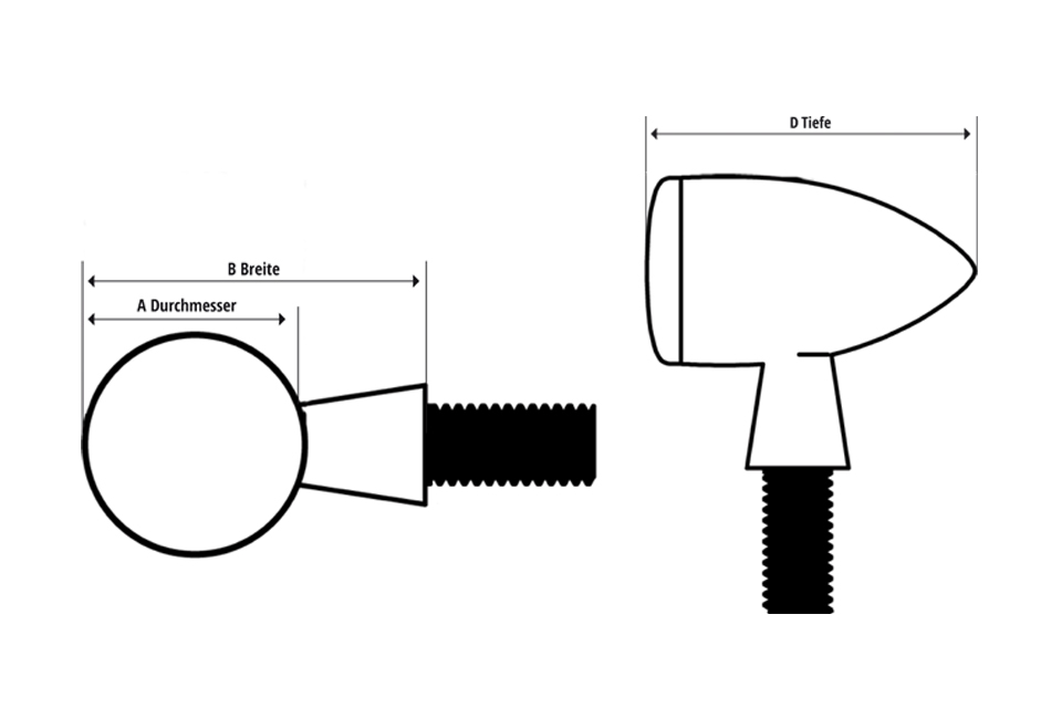 HIGHSIDER APOLLO CLASSIC LED Blinker/Positionsleuchte, schwa