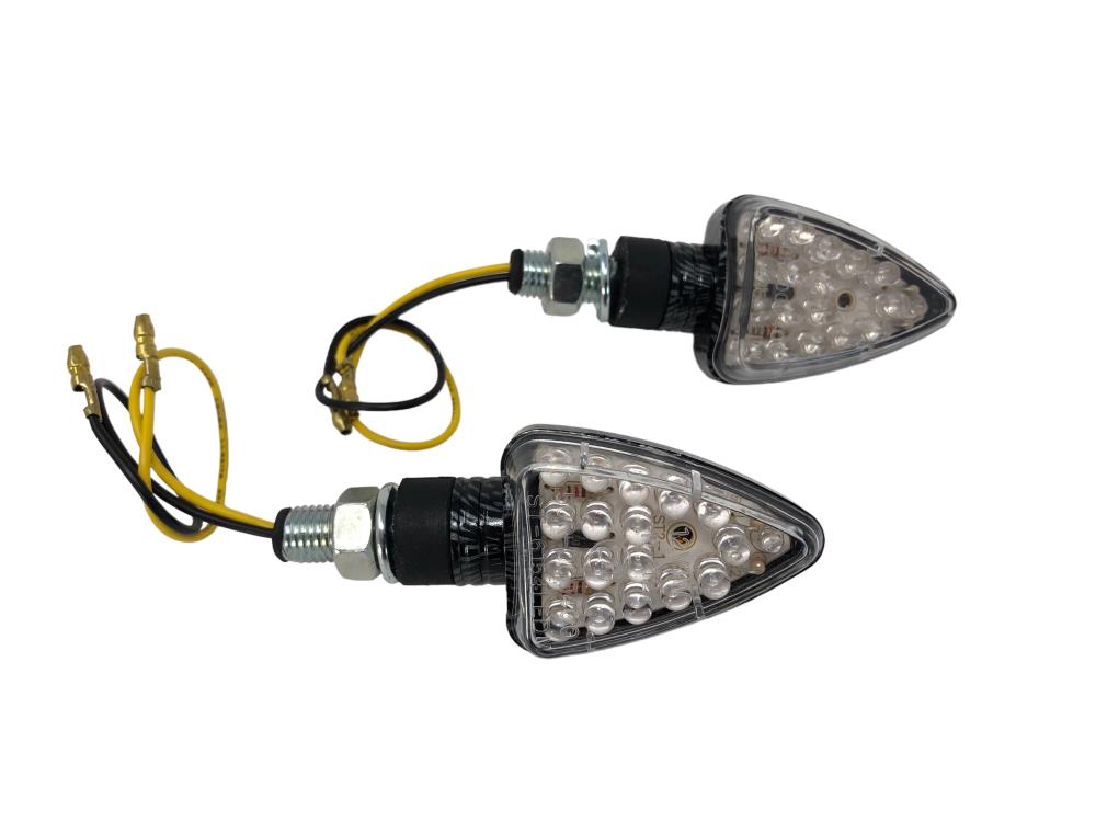 Highway Hawk LED Set di indicatori di direzione "Arrow" carbonio ottico E-marker / filettatura M10 (2 pezzi)