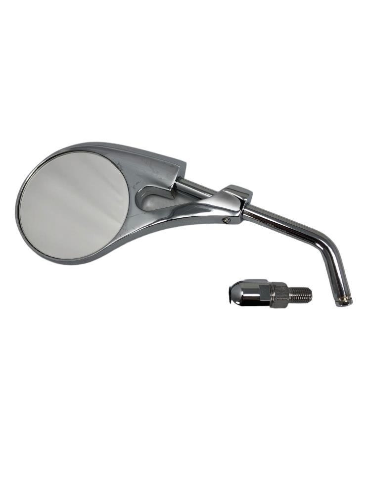 Highway Hawk motorcycle mirror "ring" for left in chrome , M10x1,25 without Yamaha adapter (1 piece)