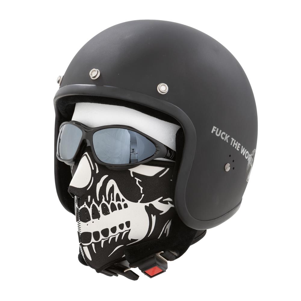 Máscara de motorista Highway Hawk "Skull Black" (calavera negra)
