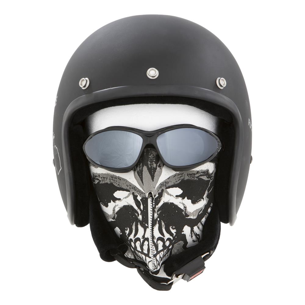 Highway Hawk Motorcycle Biker Mask "Skull Gun"Masque de motard "Skull Gun"Masque de moto moderne et élégant au design "Skull Gun"Avec ce masque, vous protégez votre visage de manière optimale lorsque vous roulez.Matériau : néop