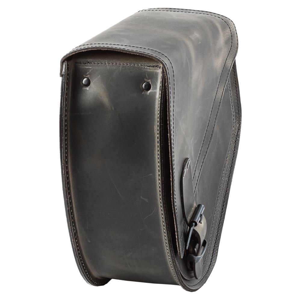 Ledrie swing bag Round "left" de cuero marrón W=34.5xD=14xH=37/20cm 9 litros para modelos Harley Davidson Softail a partir de 2018