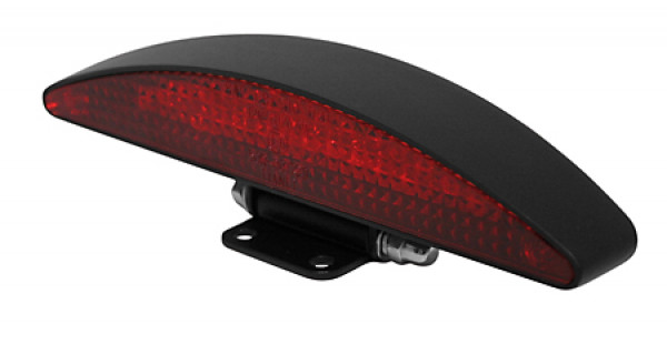Highway Hawk HIGHSIDER Fanale posteriore a LED / luce freno INTERSTATE con supporto, alloggiamento in metallo nero con vetro rosso - Senza illuminazione della targa, omologato E. (1 pezzo)