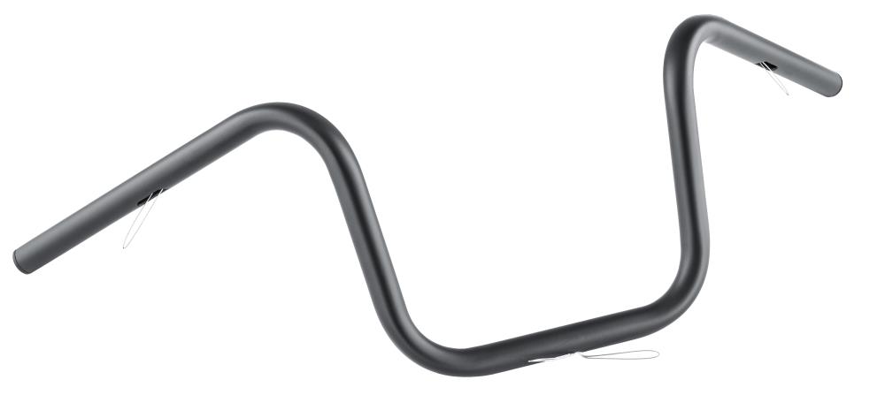 Highway Hawk Handlebar "Bad Hawk" 800 mm wide 240 mm high for "1" (25,4 mm) clamping with 3 holes dull black TÜV