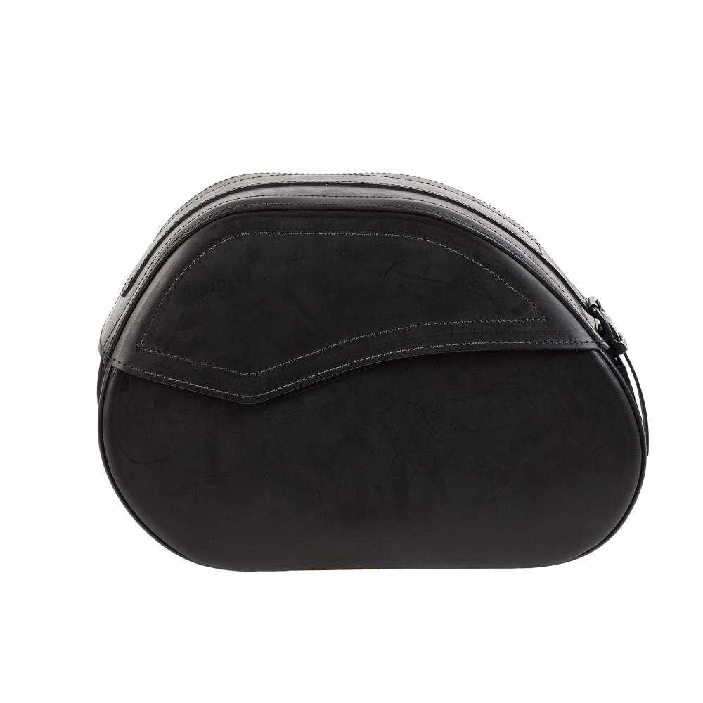 Ledrie saddlebags "Rigid" leather black with buckles W = 45cm D= 17cm H= 30cm 20 liters (1 Set)