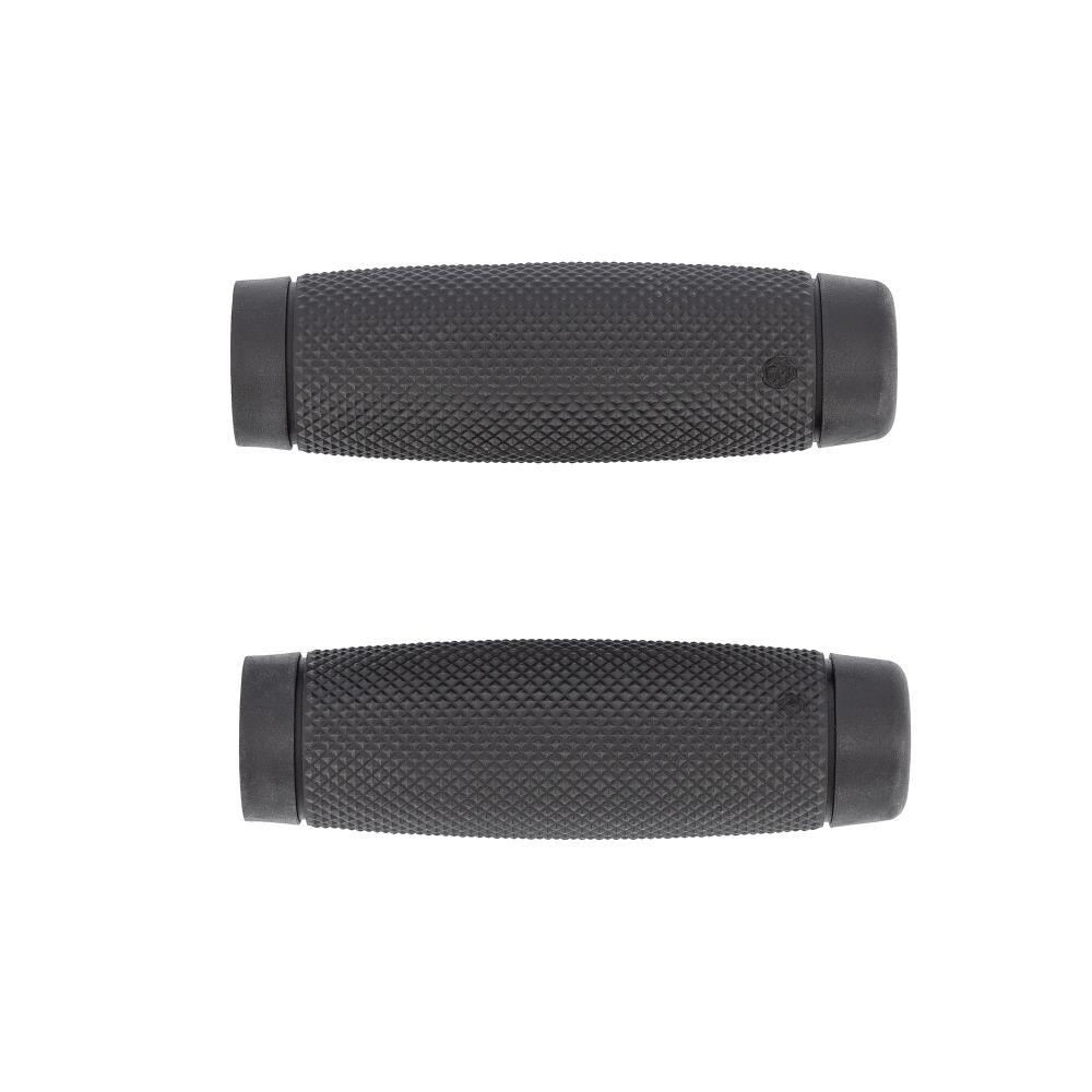 Highway Hawk Grip Covers Handlebar Grips "Diamond Black" pour guidon 7/8" (22 mm) sans montage de câble d'accélérateur - sans embouts amovibles