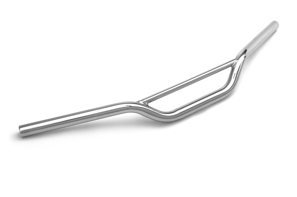 Highway Hawk Handlebar "BMX 10"  760 mm wide 80mm high for "1" (25,4 mm) clamping with 3 holes chrome TÜV