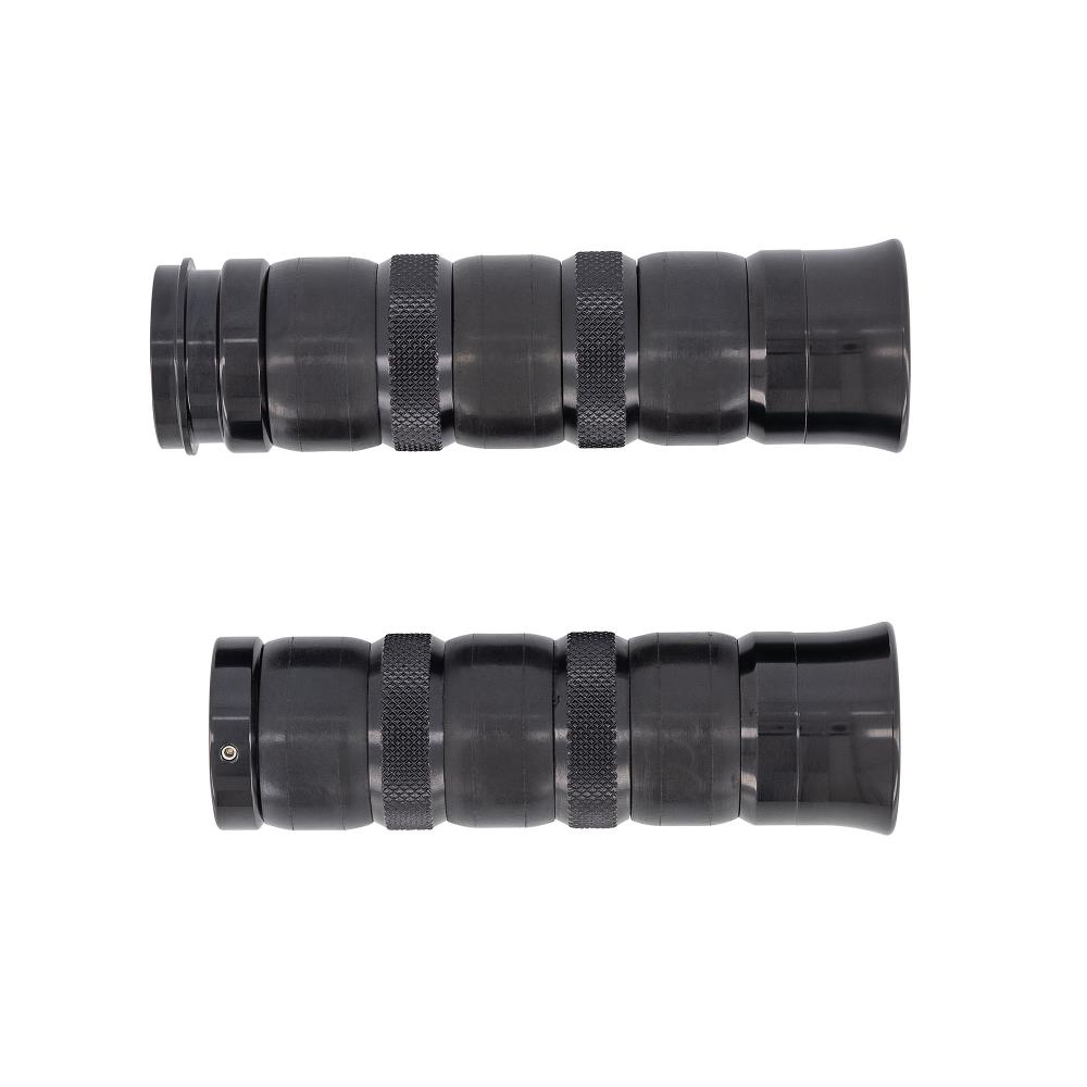 Highway Hawk Handgrips "Alu Black" for 1" (25,40 mm) handlebars for throttle by wire - without removable end-caps