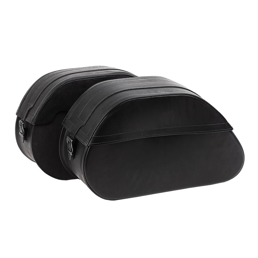 Ledrie saddlebags "Rigid" leather black with buckles W = 56cm D= 18,5cm H= 32cm 27 liters (1 Set)