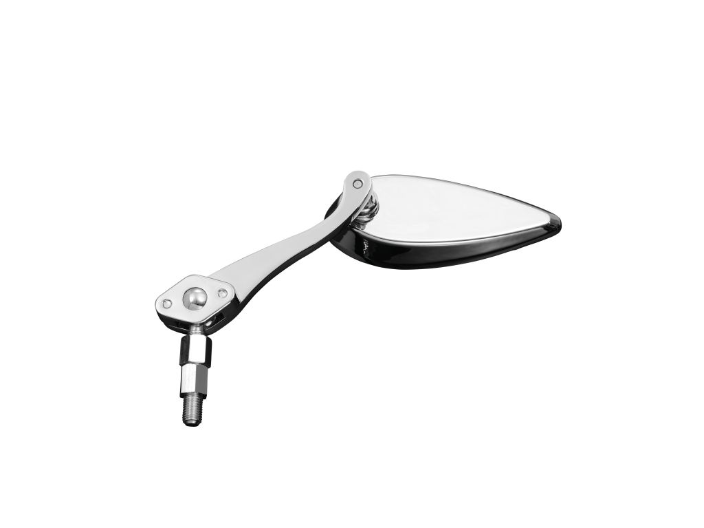 Highway Hawk motorcycle mirror set "Sharp Teardrop" in chrome, M10x1,25 with Yamaha adapter (2 pieces)