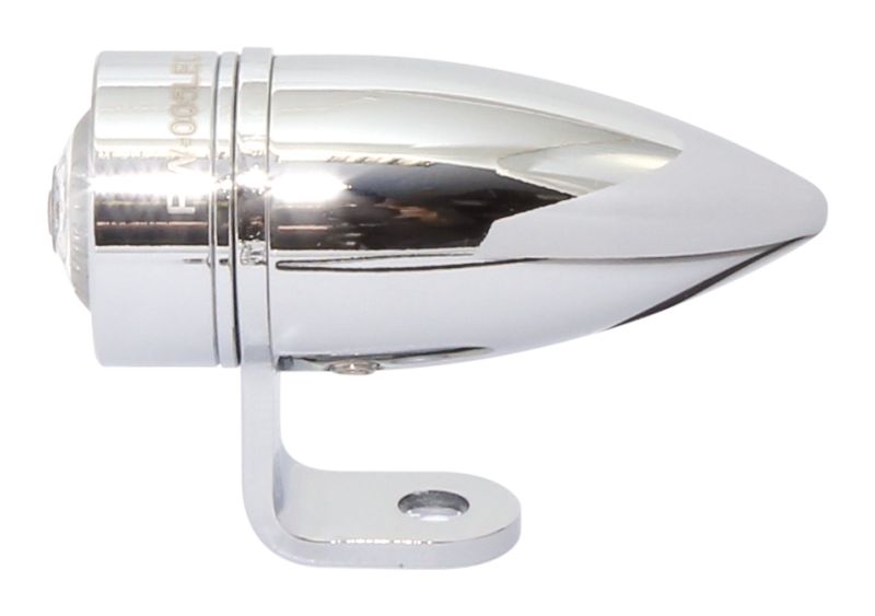 Highway Hawk Taillight (1 piece) "MONO BULLET SHORT" in chrome with E-mark