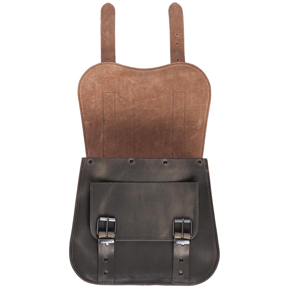 Ledrie saddlebags 1 piece leather black/brown with buckles W = 39cm D= 13cm H= 35cm 18 liters (1 piece)