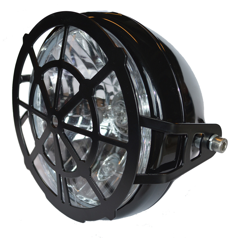 Highway Hawk Headlight Cover Grill black coated for to fit on headlight from 7" (178mm) / L=235mm H=110mm D=180mm