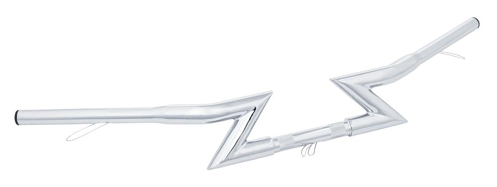 Manubrio Highway Hawk "Z-Bar Fat" 870 mm di larghezza 90 mm di altezza per serraggio "1" (25,4 mm) con foro a 3 fori cromato TÜV