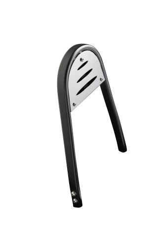 Highway Hawk Sissy Bar "Slots" for Harley Davidson FXDF Fat Bob - FXDWG Wide glide - average height from fender 250 mm high in black/chrome - complete with brackets