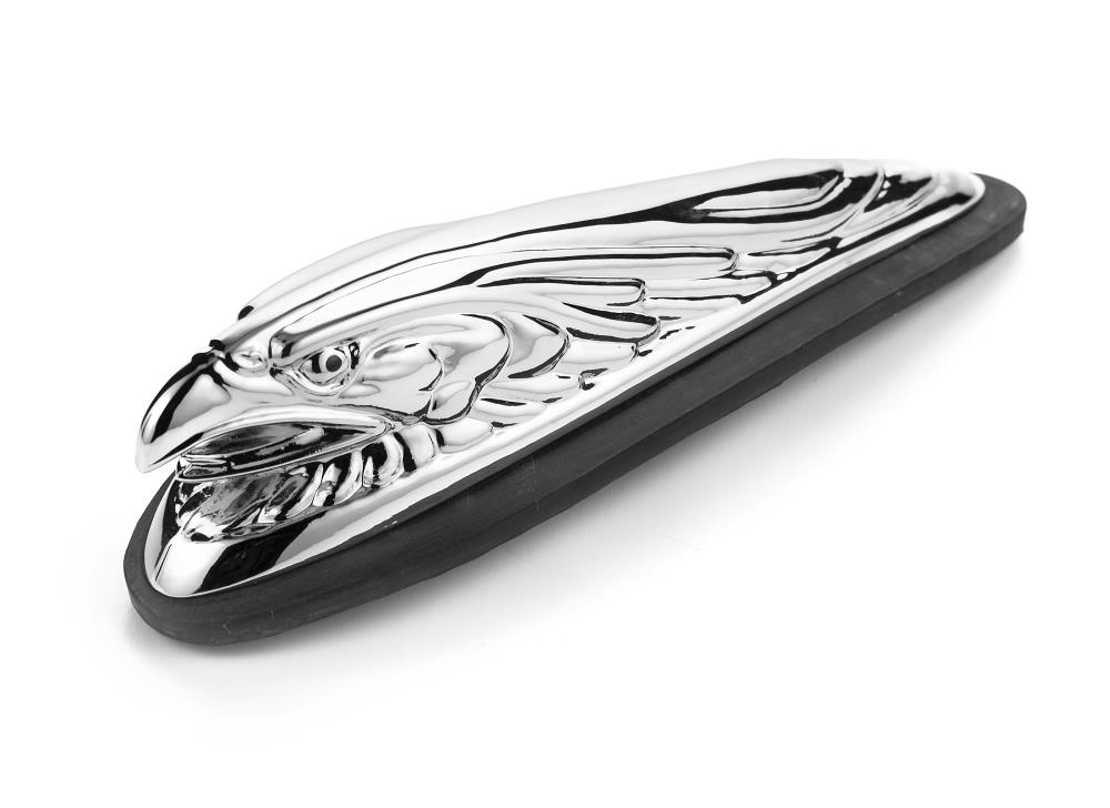 Highway Hawk adorno/ figura de moto "cabeza de águila" 12 cm de largo en cromo