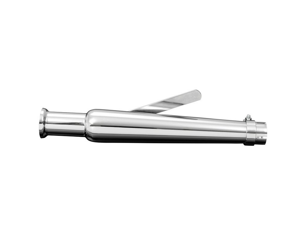 Highway Hawk exhaust tailpipe muffler "Trumpet" chrome fits d= 38 mm up to 45 mm - length 470mm