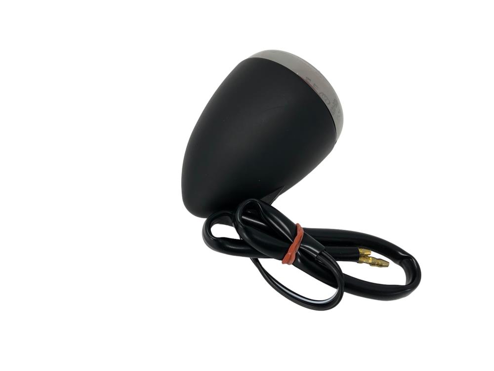 Highway Hawk Turn signal "HD-Style 5/16" " black E-mark 12V21W /White lens/ Amber bulb M8 mounting (1 Pc)