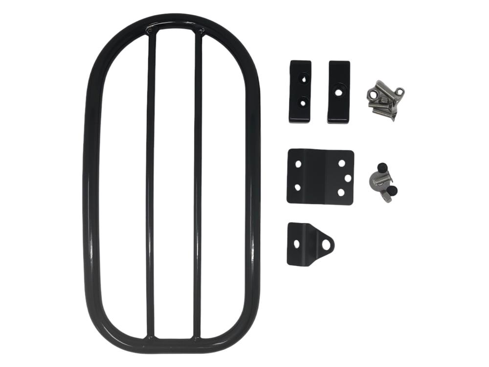 Portapacchi Highway Hawk Solo Rack "Tubular" in nero lucido - completo di staffa per Harley-Davidson Sportster '91-up/ Dyna'96-up/Softail '84-up