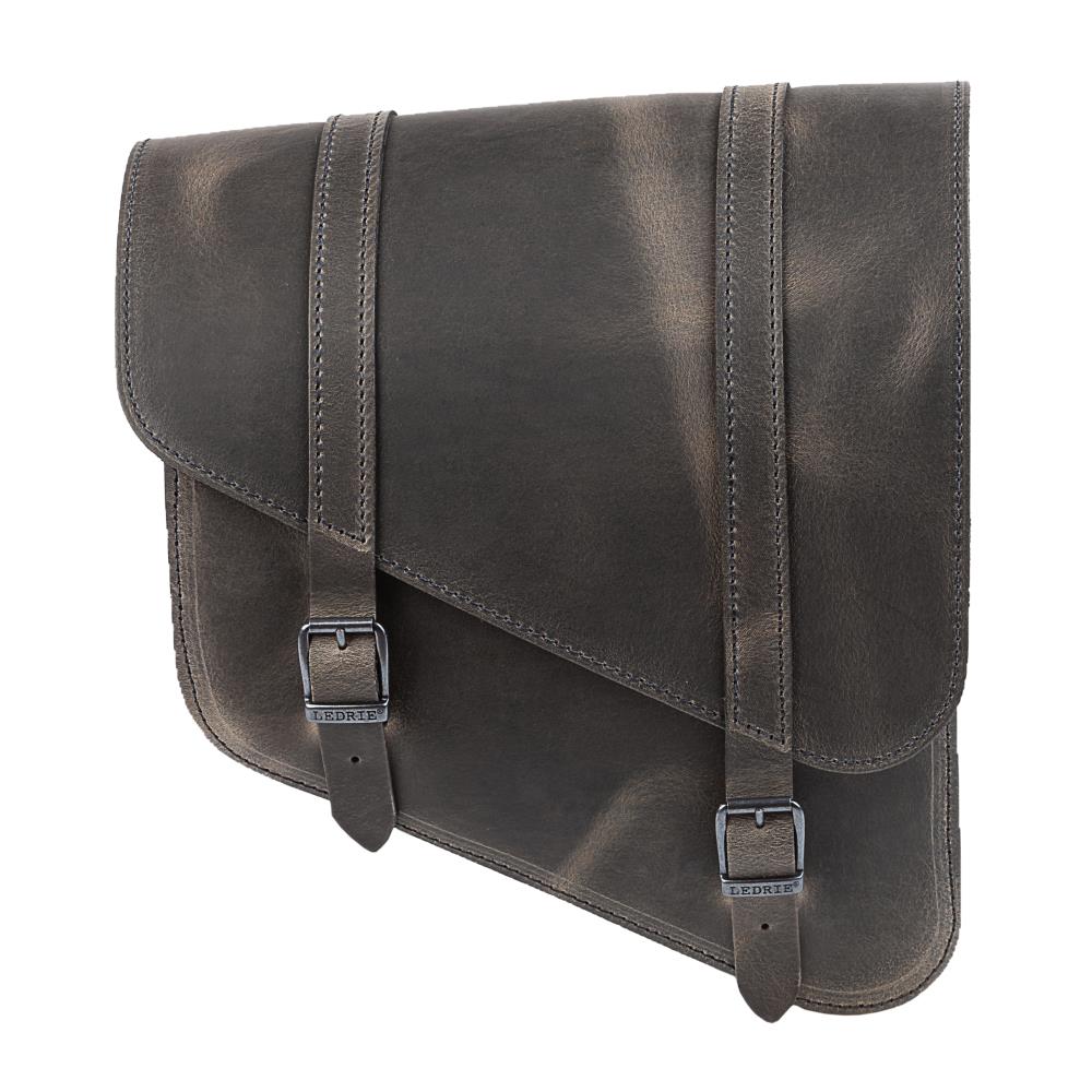 Ledrie leather frame bag brown W=30x D=14x H=35/20 cm 11.5 liters for Harley Davidson/ Suzuki/Yamaha (1 piece)