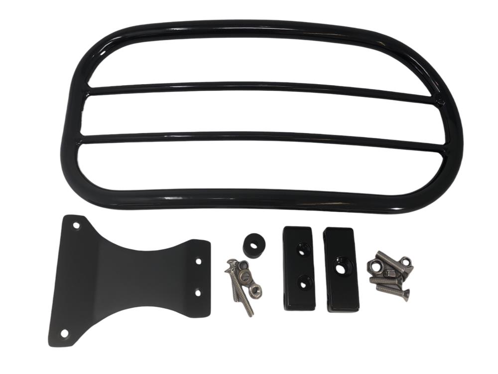 Highway Hawk Solo Rack "Tubular" gloss black - complete with mounting bracket for Honda VT 750 Shadow and VT 750 Spirit