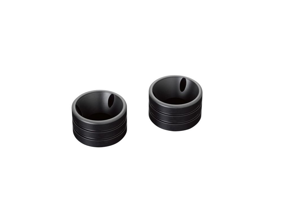 Highway Hawk Muffler End Caps - black (2 pieces) - for "straight cut" exhaust systems