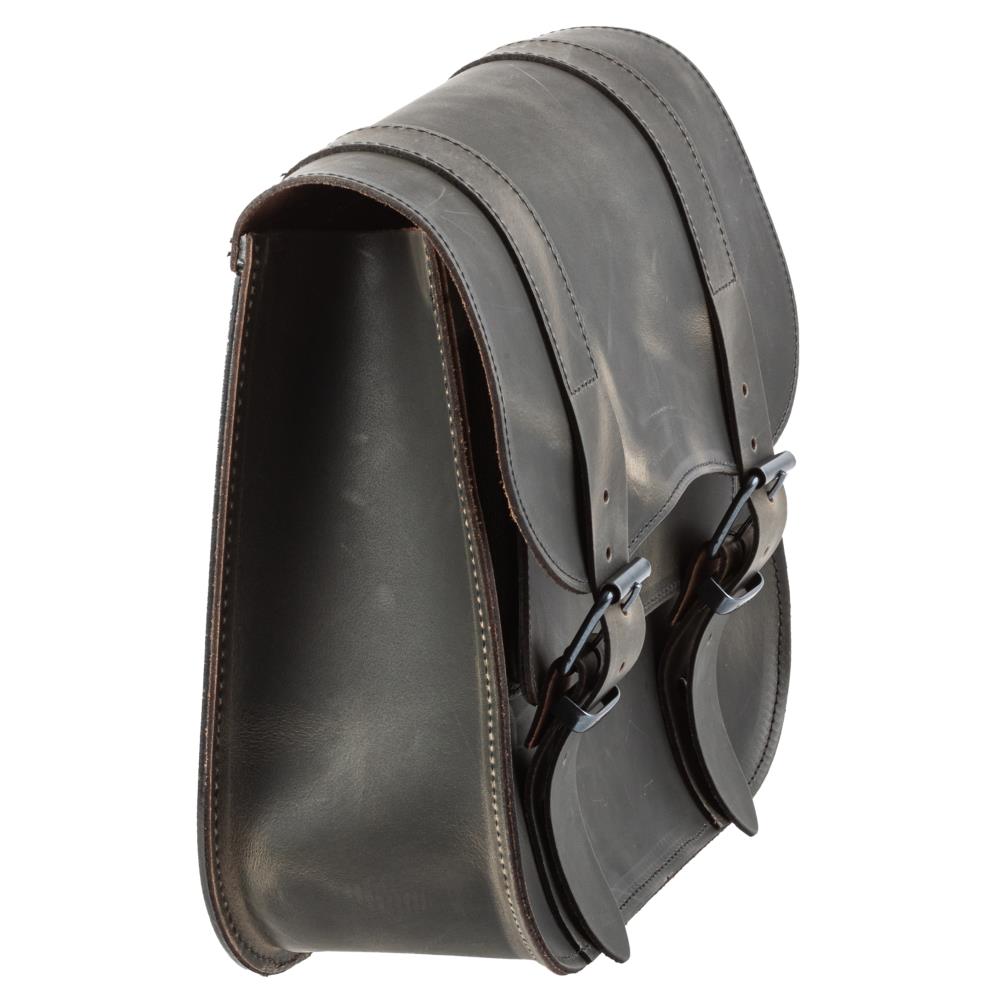Bolsa de sillín Ledrie 1 pieza de cuero negro/marrón con hebillas Ancho = 39cm Fondo = 13cm Alto = 35cm 18 litros (1 pieza)