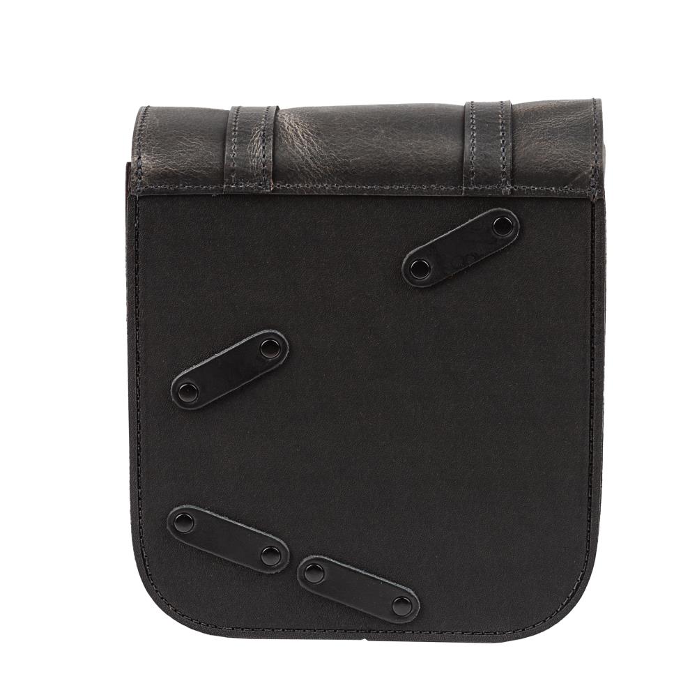 Ledrie swingarm bag "left" leather brown W=26xD=10xH=28cm 7,5 liters for Harley Davidson Softail till 2017 (1 piece)