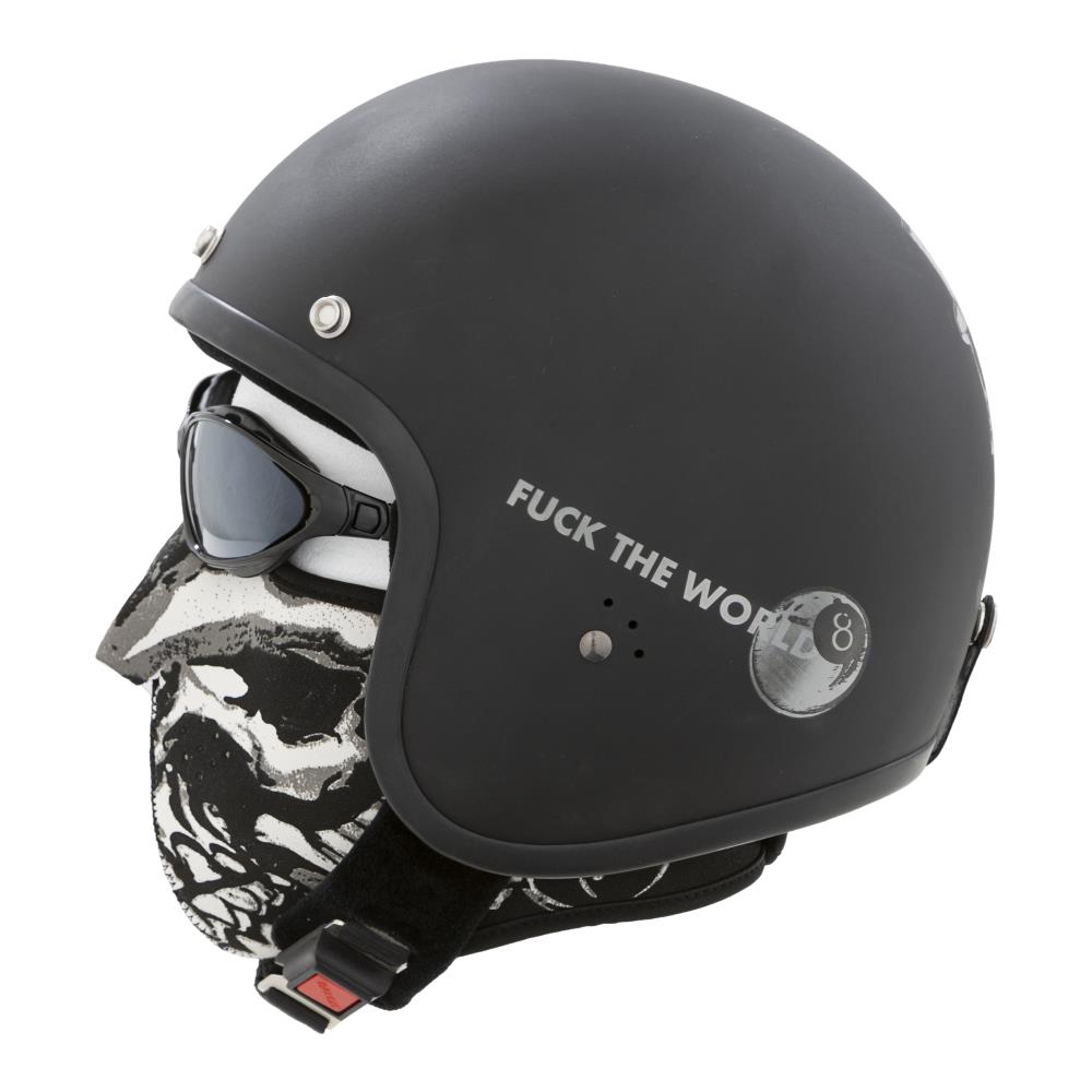 Highway Hawk Motorcycle Biker Mask "Skull Gun"Maschera da motociclista "Skull Gun"Maschera da motociclista moderna ed elegante nel design "Skull Gun"Con la maschera si protegge in modo ottimale il viso durante la guida.Material