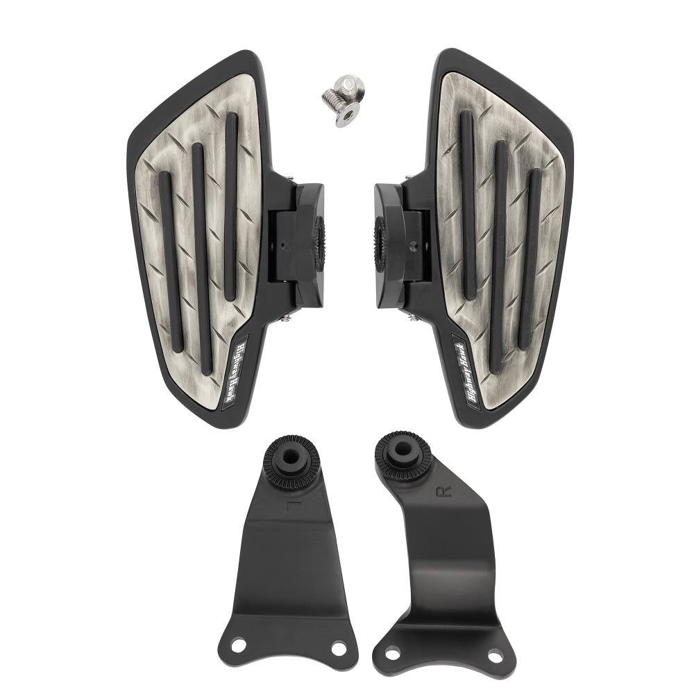 Pedane da corsa Hawk "New Tech Glide Metal" nere per Honda VT 750 Shadow - Spirit con ABE
