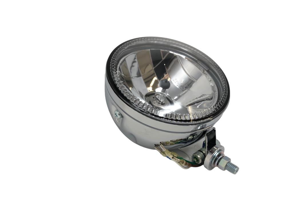 Highway Hawk main headlight with LED ring with E-Mark - 145 mm (5 3/4'') H4 12V605W 3 chrome (1 pcs.)