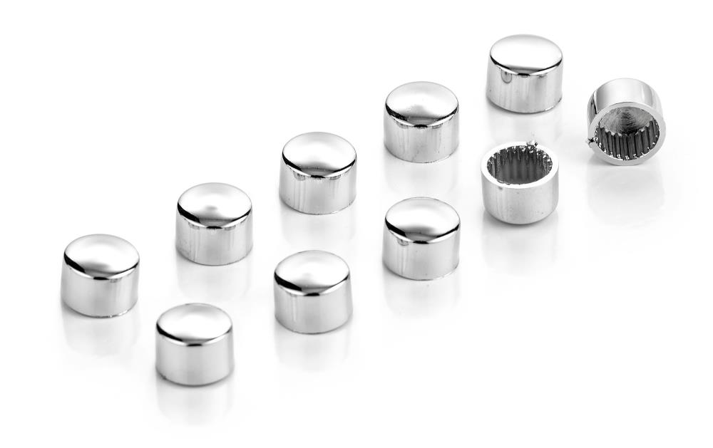Highway Hawk Cover caps chrome for Hexagon head bolt M6 wrench 10 mm DIN 933 - 10 pieces