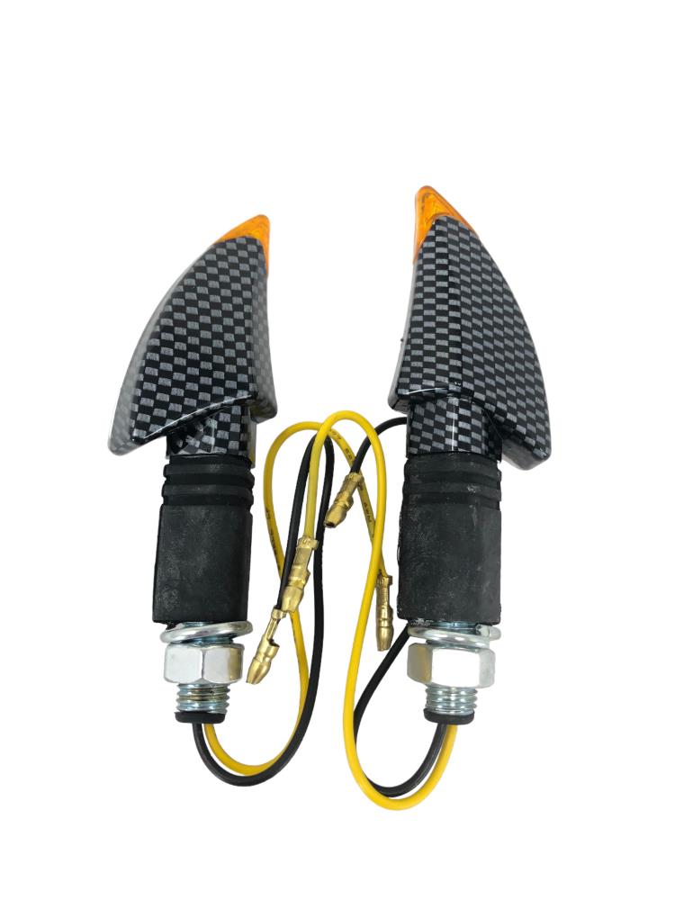 Highway Hawk LED clignotant "Shark" carbon optique E-marque de contrôle M10 filetage 12V1.5W (2 pcs)