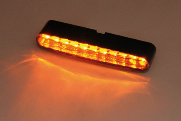 Intermitentes empotrables HIGHSIDER "STRIPE LED" homologados E para la parte delantera y trasera Intermitentes LED de potencia en carcasa de plástico negro (1 juego)