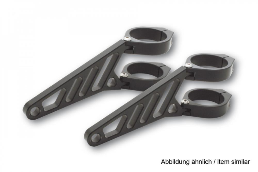 Juego portalámparas de aluminio CNC Highsider largo negro para diámetro 38-41mm (1 juego)