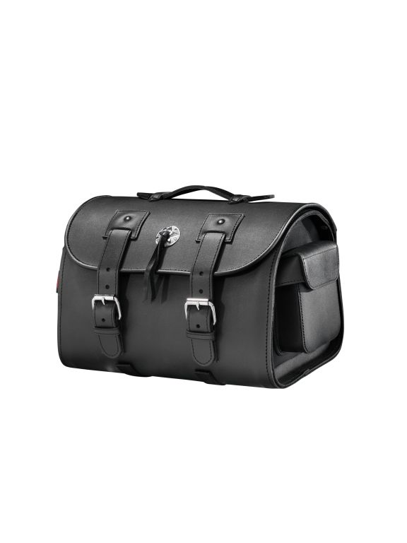 Highway Hawk maleta "Orlando" (1 pieza) en negro de cuero genuino H = 24cm L = 40cm D = 28cm