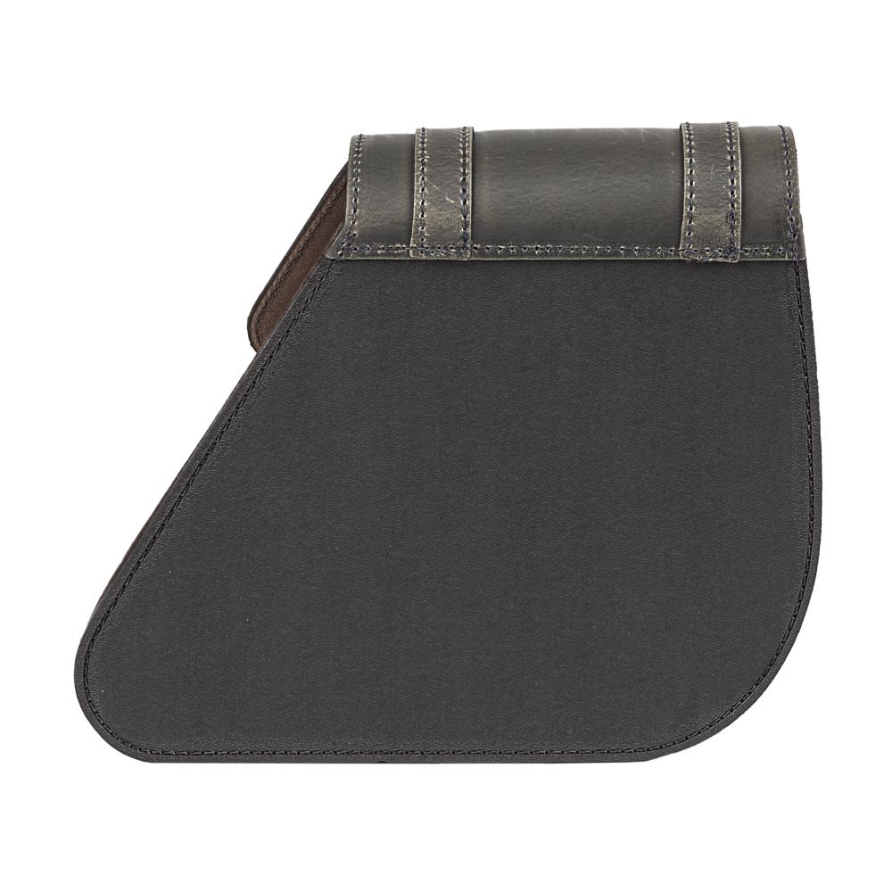 Ledrie sac de selle 1 pièce de cuir noir / brun avec boucles L = 32cm P= 12cm H= 25cm 18 litres (1 pièce)