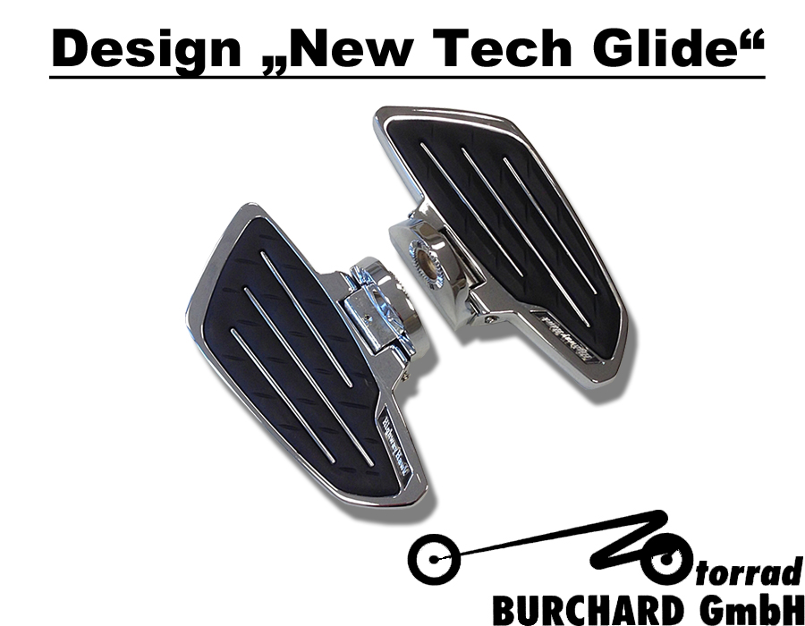 Highway Hawk Floorboard Set for rider "New Tech Glide" chrome Suzuki VS 600 - 750 - 800 - 1400 Intruder with ABE