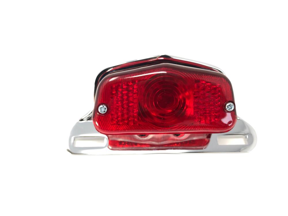 Highway Hawk tail light "Lucas" complete with license plate holder in chrome (1 pcs.)