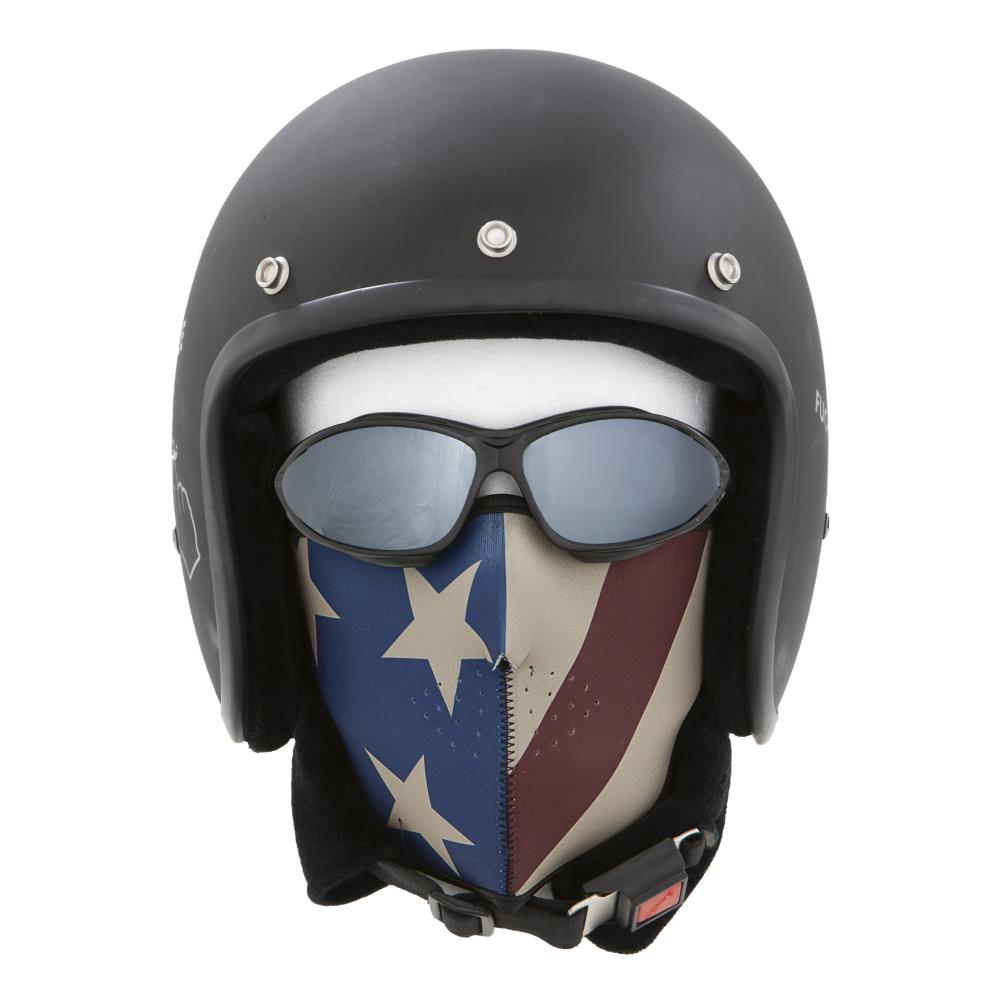 Highway Hawk Motorcycle Biker Mask "America"Masque de motard "America"Masque de motard moderne et élégant au design "America"Avec ce masque, vous protégez votre visage de manière optimale lorsque vous roulez.Matériau : néoprène