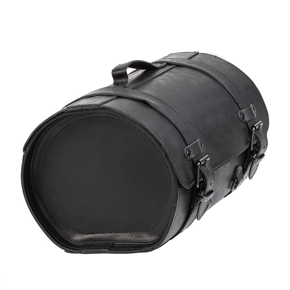 Ledrie valise moto "moyen" en cuir noir avec boucles L = 42cm P= 29cm H= 26cm 32 litres (1 pièce)
