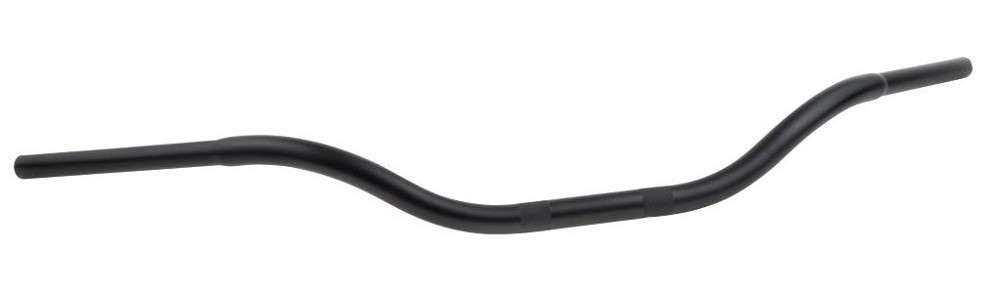 Highway Hawk Handlebar "Beachbar" 940 mm wide 80 mm high for "1" (25,4 mm) clamping with tapering to "7/8" "(22 mm) in the grip area dull black TÜV