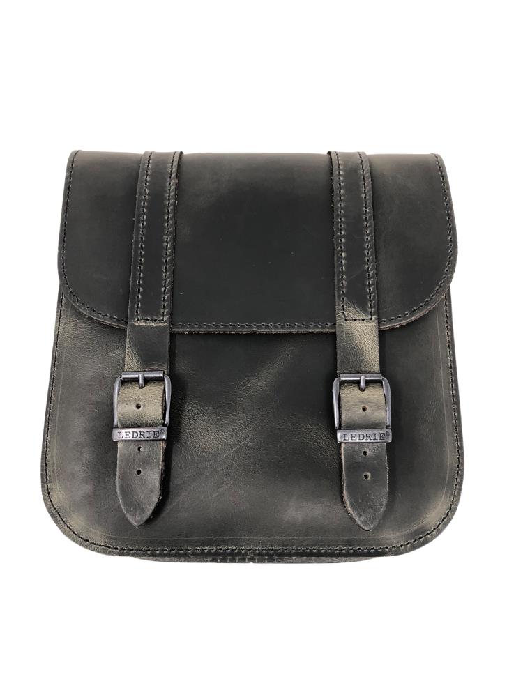 Ledrie swingarm bag "left" leather brown W=26xD=10xH=28cm 7,5 liters for Harley Davidson Softail models from 2018 - UP