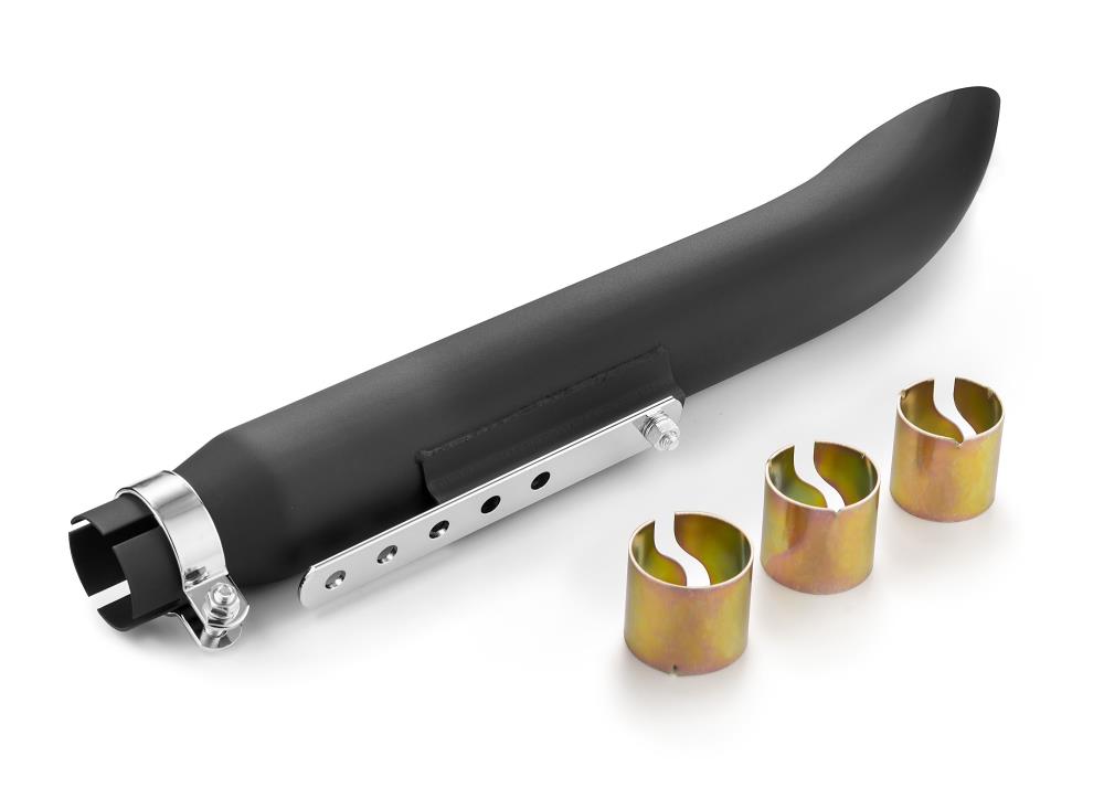 Highway Hawk tubo de escape silenciador "Turnout " en negro se ajusta d= 38 mm a d= 45 mm - longitud 500mm