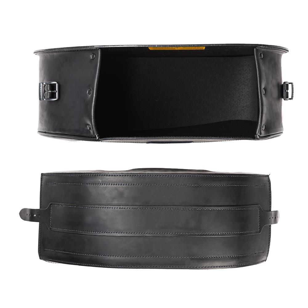 Ledrie saddlebags "Rigid" leather black with buckles W = 56cm D= 18,5cm H= 32cm 27 liters (1 Set)